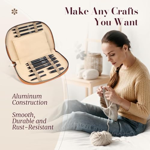 Yarniss 15 Pairs Interchangeable Circular Knitting Needle Combo with Case - Image 5