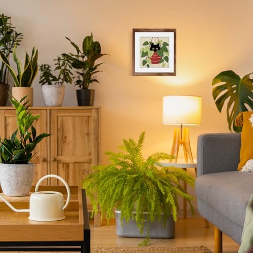 DOODLREAM Hanging Pothos Plant Cat Needle Kit for Beginner, 9.4"x 9.4" Boho Houseplant Punch Stitching Craft Set, DIY Embroidery Starter with Printed Frame, Instruction, Threader, Yarn, Punch Needle - Image 6