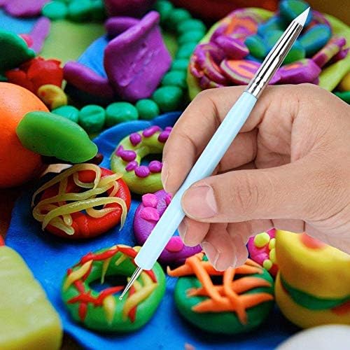 Silicone Clay Sculpting Tool - 10Pcs Modeling Dotting Tool for Pottery Craft, Rock, Nail, Blending, Drawing - Image 6