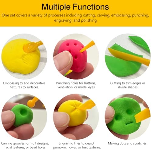 14-Piece Plastic Clay Carving & Modeling Tool Set (2 Sets，28-Piece) – DIY Polymer & Pottery Kit for Beginners - Image 4