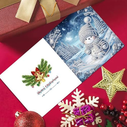 jinglinhh 6pcs Diamond Art Painting Christmas Moonlit Waterfall Cardinal Snowman Owl Greeting Cards with Envelopes, DIY Card Making Kits for Adults, Diamond Art Postcards Christmas Cards Craft Gifts - Image 7