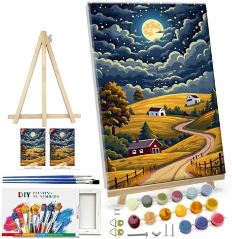 ATDMS Landscape Paint by Numbers Kit for Adults with Frame, 8x12 Inch by ATDMSDIY