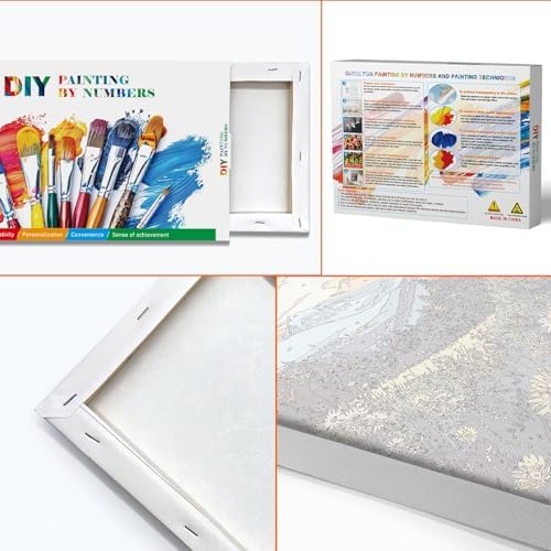 JOOZ Mountain Paint by Numbers Kit for Adults with Frame, Flowers Paint by Number with Easel, DIY Landscape Adult Paint by Number Kits Framed Canvas for Home Wall Decor 8 x 12 Inch - Image 6