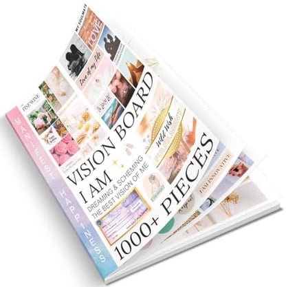EggSun Vision Board Supplies with 1200+ Images & Quotes Collage Magazine Book, Wall Clip Art Scrapbook Journal Kit for Vision Board Making Beginners Women Men Teen Girls Coquette Room Decors (Pink) by EggSun