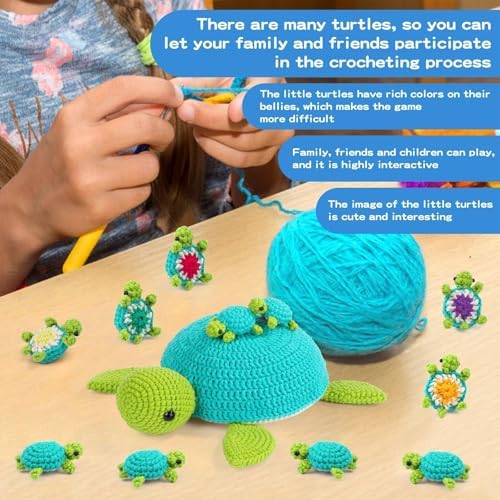 Crochet Kit for Beginners, 21 Pcs Turtles Crochet Animal Kit for Adults - Image 5
