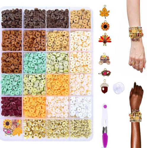 Thanksgiving DIY Bracelet Making Kit with Fall Beads, Charms and Tools by Unknown