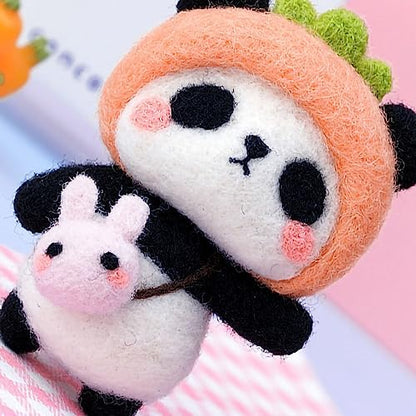 GOTOTOP Needle Felting Kit, Wool Felt Panda Pendant DIY Craft Set, Beginner Friendly Handmade Project, Compact 100 G Materials Kit for Kids Teens Adults Home Craft Time (#4) - Image 3