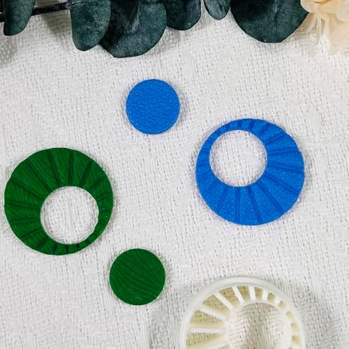 Xaekicr Sunburst Ring Polymer Clay Cutters – Textured Circle Clay Cutters and Tools for Polymer Clay Jewelry Making and DIY Earrings - Image 5