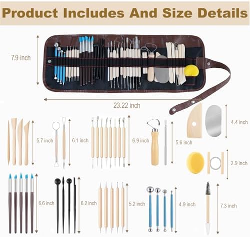CeeVian Pottery Sculpting Tools Set 40PCS Clay Carving Tools - Image 2