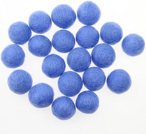 Zasy 30mm Needle Wool Felt Balls Foam Filled Wool Felt Pom Pom Home Decor DIY (Blue) - Image 2
