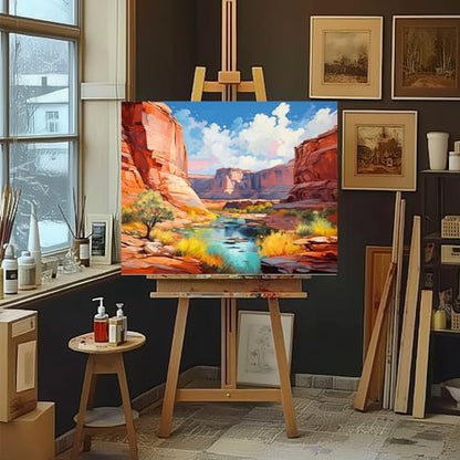 Natuyalo Paint by Numbers for Adults Beginner, Grand Canyon Acrylic Easy Paint by Numbers Kits Natural Landscape Craft Kits for Adults Suitable for Home Wall Decoration Flameless 16x20 Inch - Image 4