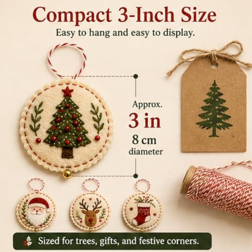 DIY Felt Christmas Ornament Kit - Create Handmade Holiday Decorations - Image 4