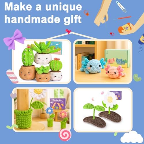 Crochetta Crochet Kit for Beginners, Crochet Kits with Step-by-Step Video Tutorials, Learn to Crochet Animal Kit for Adults Kids, DIY Craft Knitting Supplies, Monkey Amigurumi Gift(40%+ Yarn) - Image 4