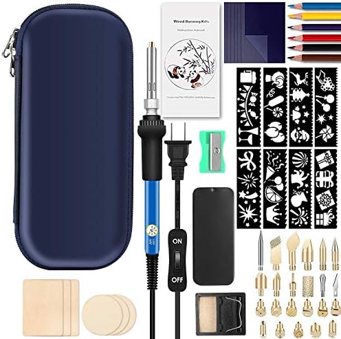 72Pcs Wood Burning Kit, Wood Burning Tool with Soldering Iron, Wood Carving Kit, Woodburner Temperature Adjustable with Soldering Iron Set, Pyrography Wood Burning Pen, Woodburning Carving - Image 2