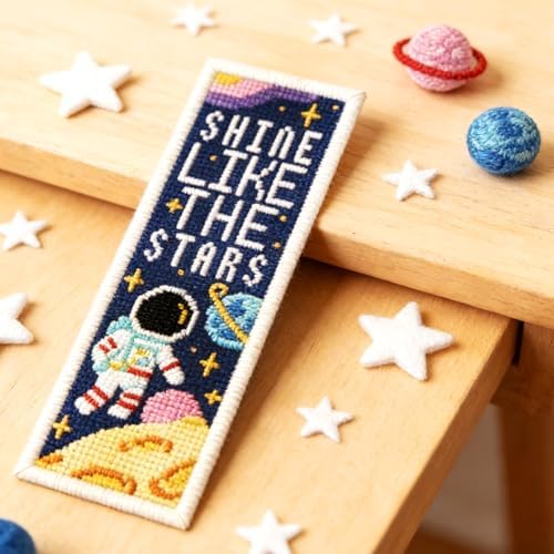 ORIGACH 6 Set Cosmic Space & Quotes Cross Stitch Bookmark Kit - Image 5