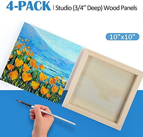 Falling in Art 4 Pack 10x10’’ Unfinished Birch Wood Panels Kit for Painting - Image 5