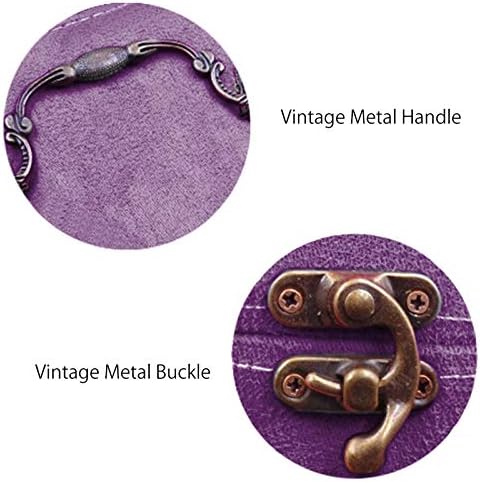 2 Layers Sewing Kits with Vintage Box Sewing Accessories Supplies Kits for Adults Kids Beginner Travel Sewing Basket Metal Handle Purple - Image 5