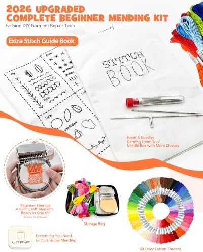 2026 Upgrad Visible Mending Kit, KnitPatch Darning Loom Kit for Beginners - Image 4