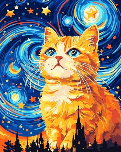 Paint by Numbers Kit for Adults,Cat Paint by Numbers Animals,16x20 lnch by QUITEDEW