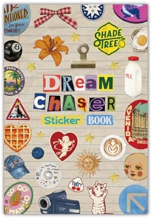 PRSTINCOL Vintage Sticker Book with 30 Pages of Ephemera Stickers, Aesthetic Junk Journaling Supplies for Scrapbooking Adults, 8.3 by 5.5 Inches, Over 550 Pieces by PRSTINCOL
