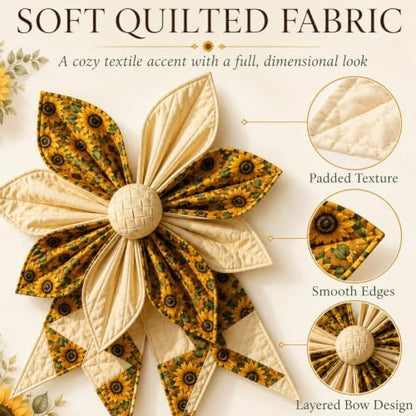 JMHKKUJ Large Patchwork Bow Sewing Kit, Farmhouse Fabric Folded Flower - Image 4