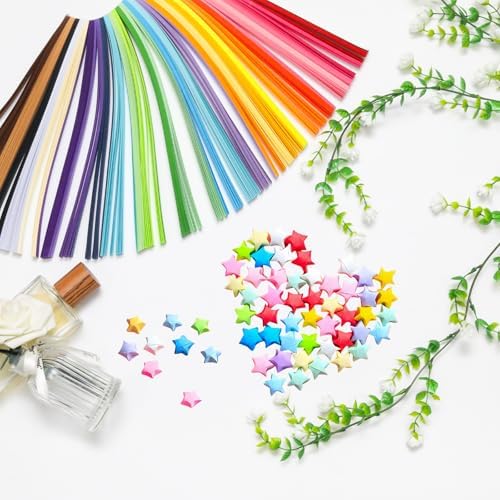 2700pcs 27 Solid Colors Origami Stars Papers Strips - Image 4