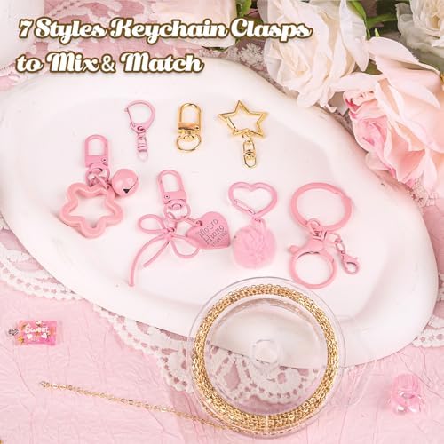 Ecoofor 249Pcs Keychain Making Kit for Kids & Adults – Includes 15 Keychain Clips, 16.4 Feet Chains, 100 Charms, Beading Accessories, Jewelry Pliers – DIY Bag Charms & Jewelry Craft Kit Supplies - Image 4