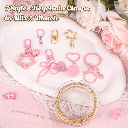 Ecoofor 249Pcs Keychain Making Kit for Kids & Adults – Includes 15 Keychain Clips, 16.4 Feet Chains, 100 Charms, Beading Accessories, Jewelry Pliers – DIY Bag Charms & Jewelry Craft Kit Supplies - Image 4