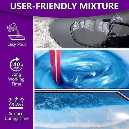 72oz Epoxy Resin Kit, Crystal Clear, Self-Leveling, Easy 1:1 Mix - Image 3