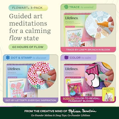 Lifelines FlowArt Activity Pads, 3-Pack, Dot-by-Letter Coloring Books - Image 2