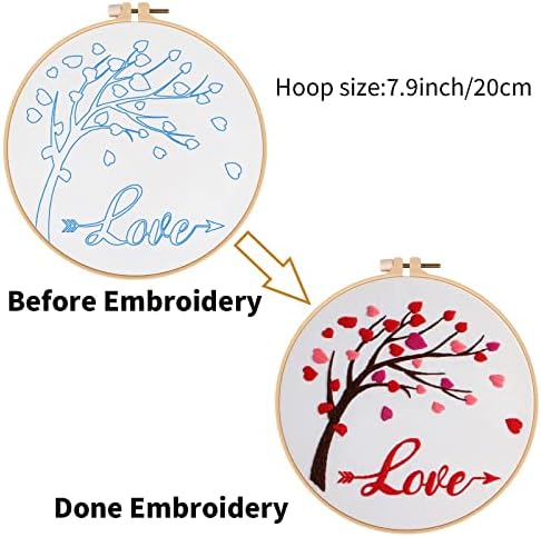 Louise Maelys Love Heart Tree Embroidery Kit for Adults, Romantic DIY Craft - Image 4