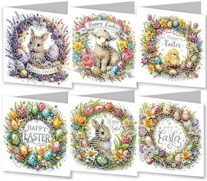 DIY Diamond Greeting Cards Set, 5D DIY Diamond Art Painting Festival Style Greeting Card, DIY Christmas Card Making Kits for Family Friends Handmade Gift-#21-Wreath by Unknown