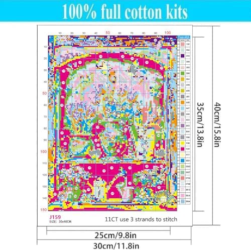 WUSARPLY Rustic Flowers Stamped Cross Stitch Kits for Beginners Adults - Image 6
