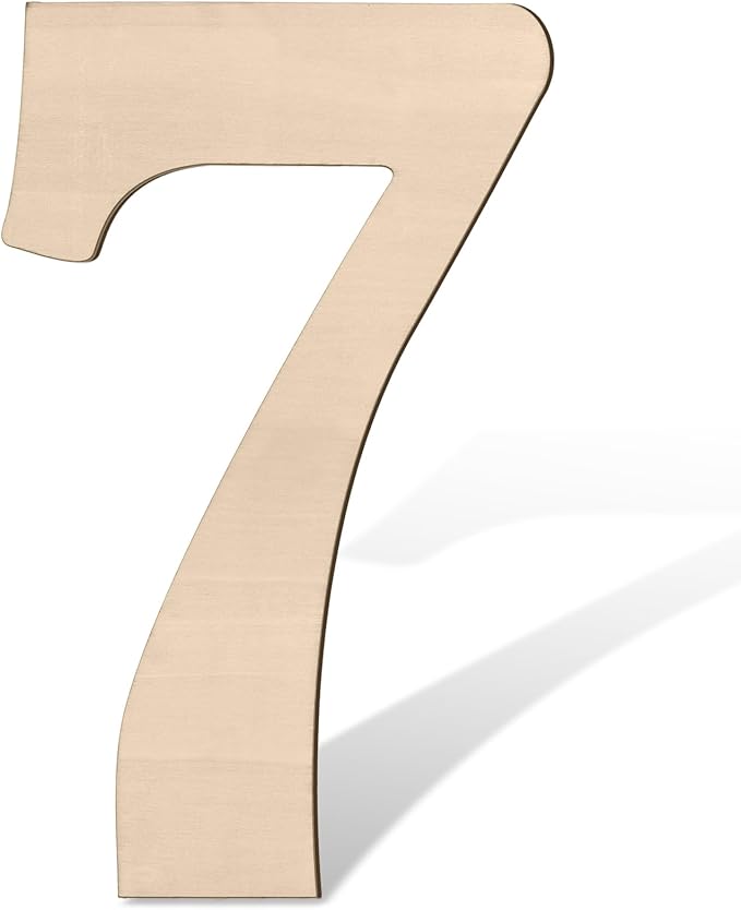 17 inch Large Wooden Numbers for Party Decor, Big Wood Number 7 for Wall Decor, Unfinished Blank Giant Wooden House Numbers, Wood Signs for Crafts, Birthday, Rustic Wedding, Christmas, Baby Shower