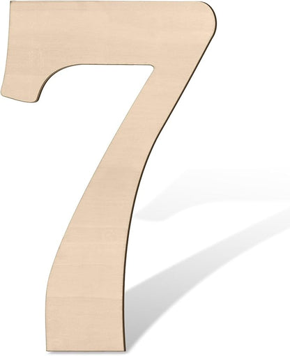 17 inch Large Wooden Numbers for Party Decor, Big Wood Number 7 for Wall Decor, Unfinished Blank Giant Wooden House Numbers, Wood Signs for Crafts, Birthday, Rustic Wedding, Christmas, Baby Shower