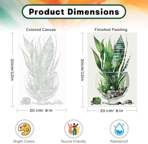 Paint by Numbers Kit for Adults Beginner with Wooden Frame, Plants Framed Adult Paint by Number Kits on Canvas, DIY Easy Acrylic Watercolor Oil Paint by Number for Adults for Home Decor Gift 8x12 Inch - Image 3