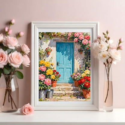 MBNTJHT Scenery Paint by Numbers Kit for Adults Beginner,Unframed Flowers and Door Oil Paint by Number Kits,DIY Acrylic Painting Art Craft Kit for Home Wall Decor 16x20 Inch. - Image 4