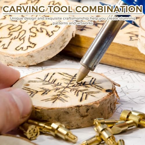 23PCS Wood Pyrography Burning Tips, Brass Stippling Tool Tip Set - Image 2