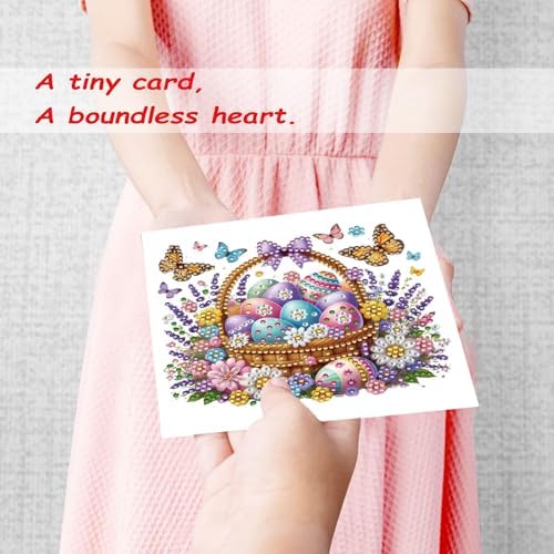 12 Packs Diamond Art Cards Kit, Diamond Painting Greeting Cards with Envelopes, DIY Card Making Kits for Adults, Gifts for Families, Friends, Partners (Easter Eggs) - Image 4