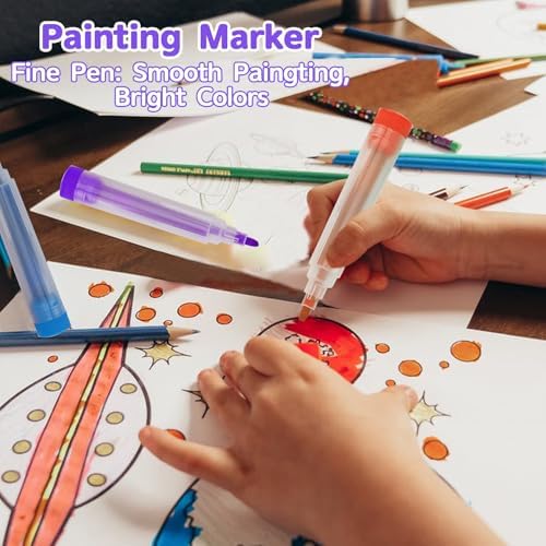 208 PCS Art Supplies,Drawing Art Kit Painting Art Set for Kids Girls Boys Artist, Gift Box with Trifold Easel, Includes Pastels, Crayons, Colored Pencils, Coloring Book, Scissors, Origami Paper 40 Sh. - Image 3