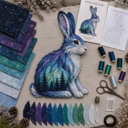 Northern Lights Wildlife DIY Patchwork Kit - Sewing Craft Kit for Adults with Layered Fabric Animal Pieces, Handmade Home Decor Project for Craft Lovers & DIY Enthusiasts - Image 7