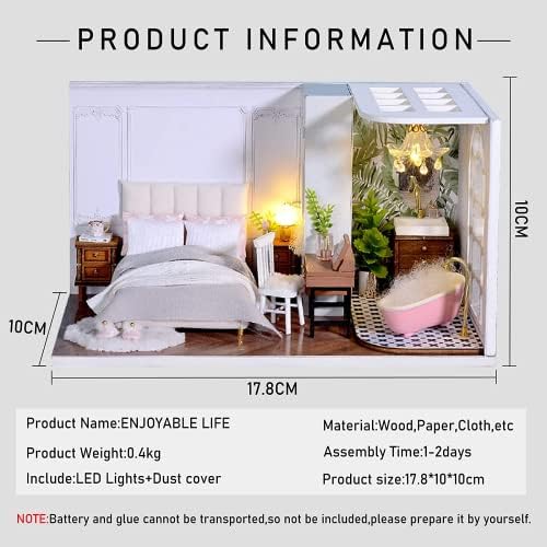 CUTEROOM DIY Doll Room Miniature Furniture Wooden House Kit-Enjoyable Life - Image 2