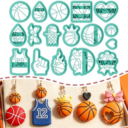 ORIGACH 17 Pcs Basketball Sports Theme Polymer Clay Cutters Set by ORIGACH