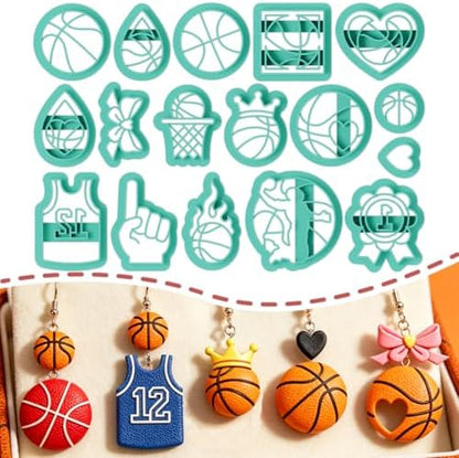 ORIGACH 17 Pcs Basketball Sports Theme Polymer Clay Cutters Set by ORIGACH