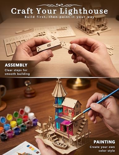 BOOZUU 3D Wooden Lighthouse Puzzle for Adults - Image 3
