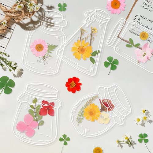 Large Size Transparent Dried Flower Bookmarks, 20 PCS Handmade DIY Flower Page Clips,World in Bottle-Making Stunning Herbarium(Honey Jar) by oecoel