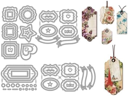 MAYJOYDIY Bookmark Metal Cutting Dies Tags Metal Embossing Stencil Vintage Hanging Labels Carbon Steel Die Cuts Stamp Set Scrapbooking Tool for DIY Card Scrapbooking Photo Album Craft Decoration by MAYJOYDIY