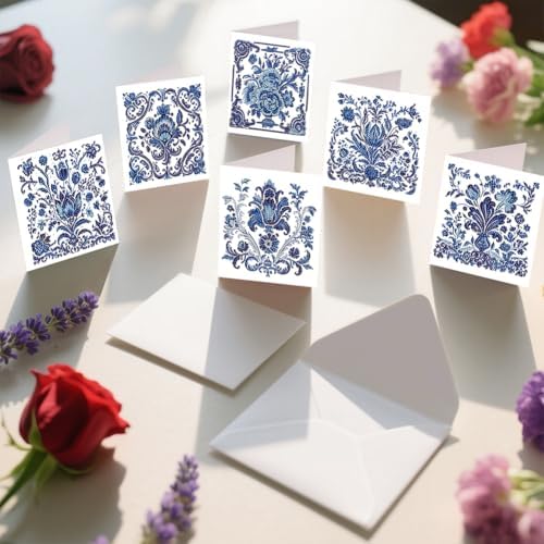 jinglinhh 6pcs Diamond Art Painting Porcelain Greeting Cards with Envelopes, DIY Card Making Kits for Adults, Diamond Art Postcards Christmas Cards Craft Gifts - Image 4