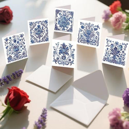 jinglinhh 6pcs Diamond Art Painting Porcelain Greeting Cards with Envelopes, DIY Card Making Kits for Adults, Diamond Art Postcards Christmas Cards Craft Gifts - Image 4