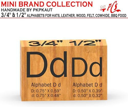 4Pcs Letters Branding Iron for Wood, Leather Branding Stamp (D d) - Image 2